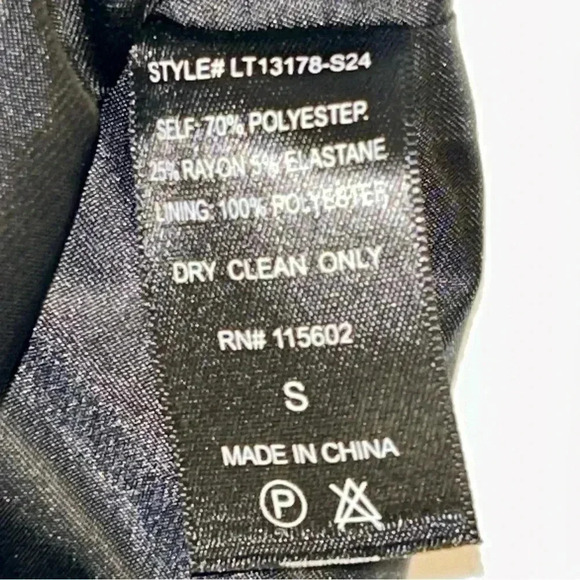 Lush Jacket Sz Small One Button Blazer Ruch Sleeves Black Stretch Stripe Collar - Picture 4 of 12